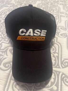 Case Construction Heavy Equipment Mesh Trucker Hat K-Products Black Adjustable